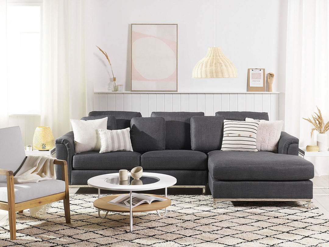 Oslo Left Hand Fabric Corner Sofa Grey