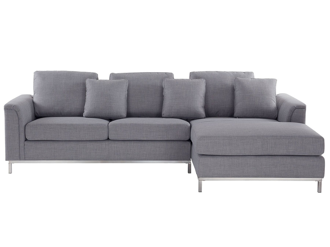 Oslo Left Hand Fabric Corner Sofa Light Grey