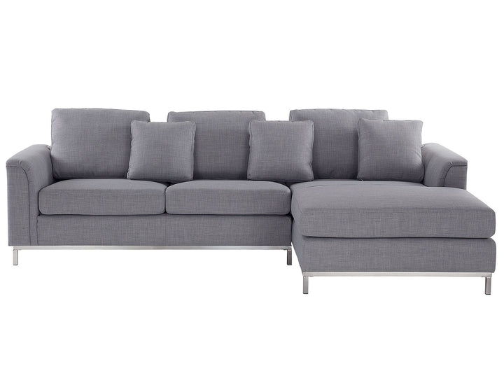 Oslo Left Hand Fabric Corner Sofa Light Grey