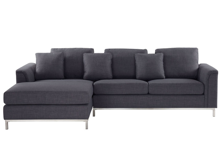 Right Hand Fabric Corner Sofa Grey Oslo