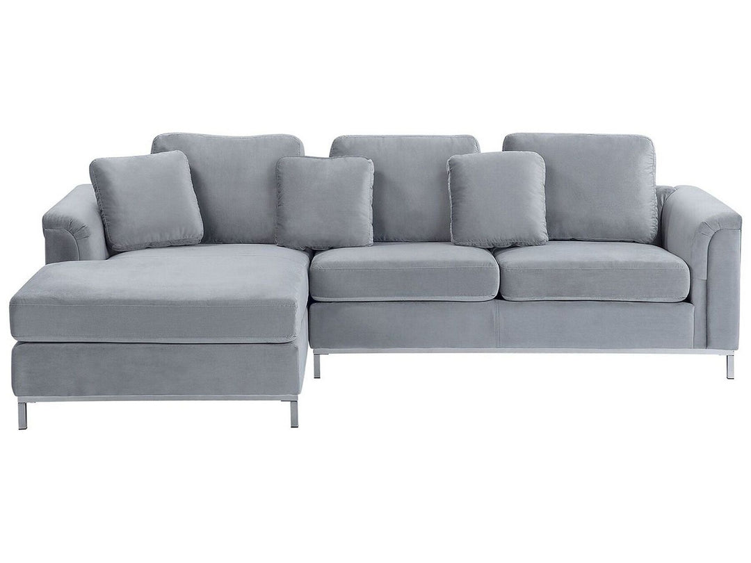 Oslo Right Hand Fabric Corner Sofa Light Grey 