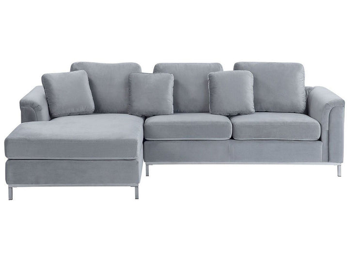 Oslo Right Hand Fabric Corner Sofa Light Grey 