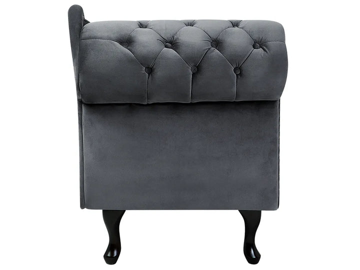 Left-Hand Chaise Lounge Velvet Grey Davene