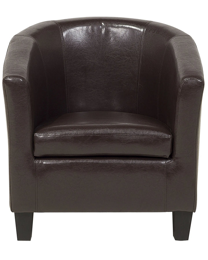 Borwick Armchair Faux Leather Dark Brown