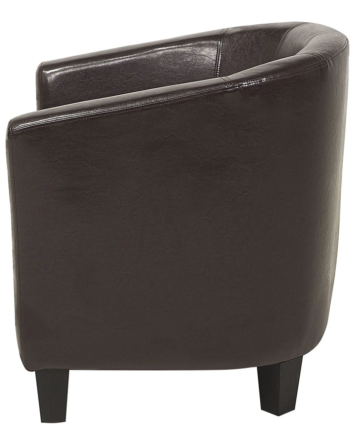 Borwick Armchair Faux Leather Dark Brown