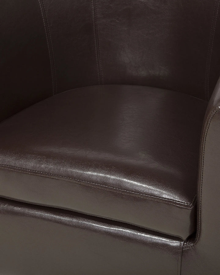 Borwick Armchair Faux Leather Dark Brown