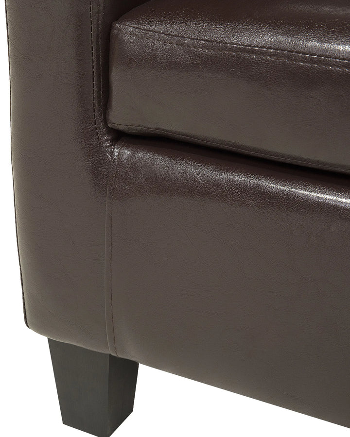 Borwick Armchair Faux Leather Dark Brown
