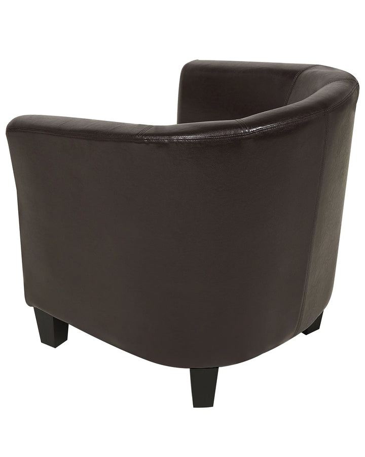 Borwick Armchair Faux Leather Dark Brown