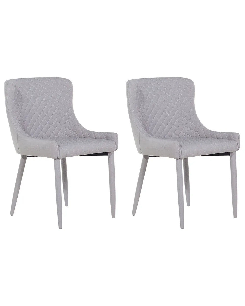 Set of 2 Dining Chairs Fabric Light Grey Demi