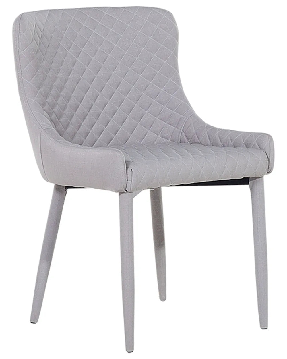 Set of 2 Dining Chairs Fabric Light Grey Demi