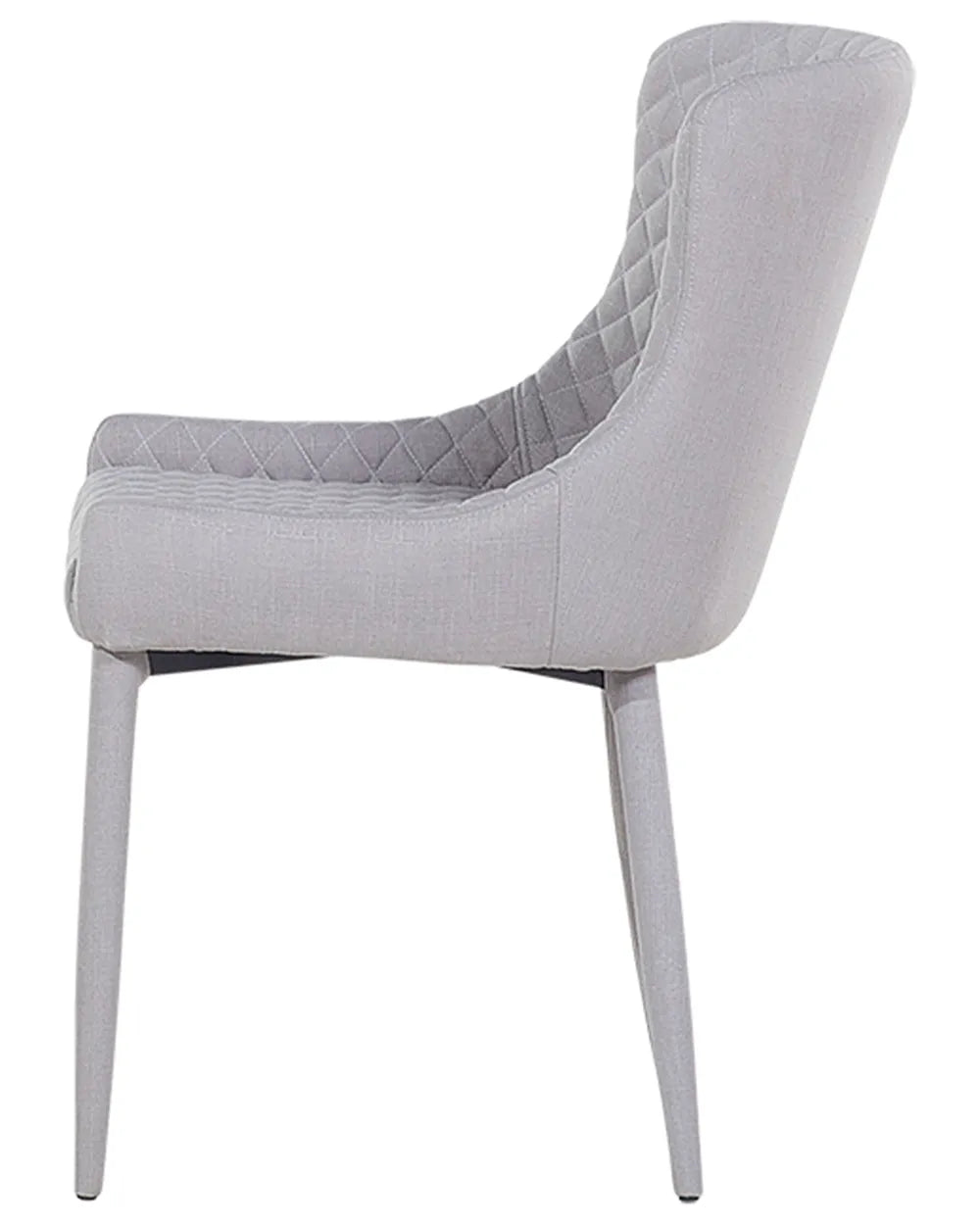 Set of 2 Dining Chairs Fabric Light Grey Demi