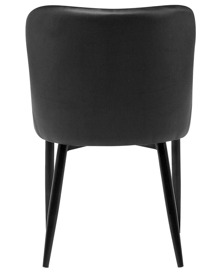 Set of 2 Dining Chairs Faux Leather Black Marie