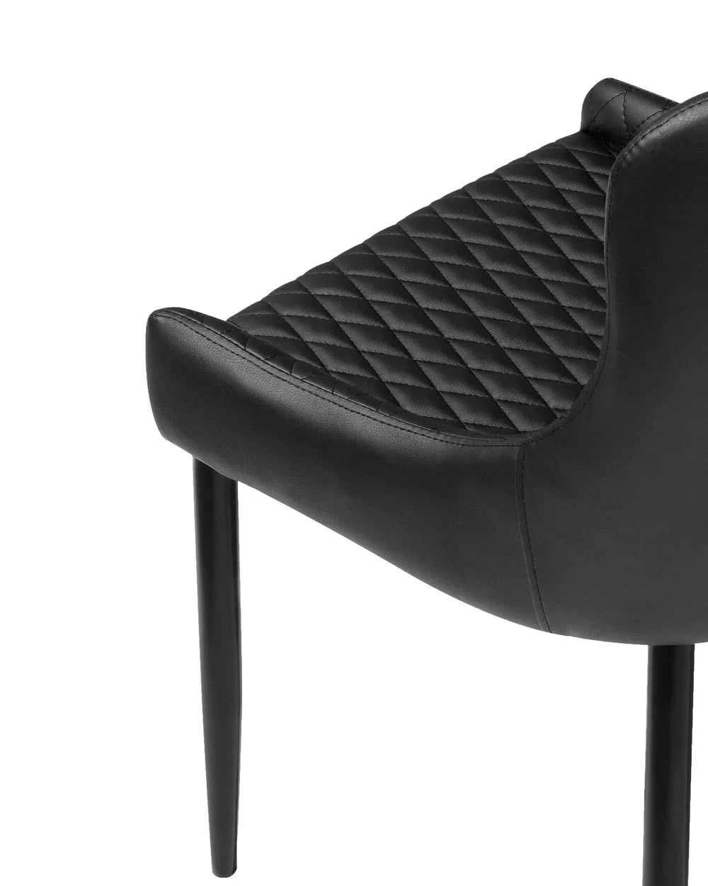 Set of 2 Dining Chairs Faux Leather Black Marie