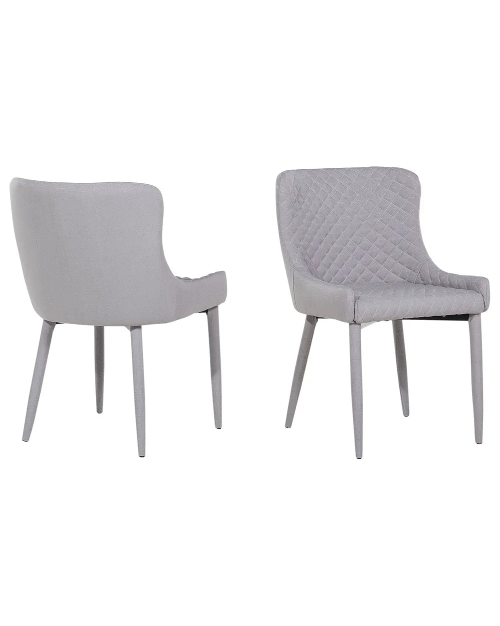 Set of 2 Dining Chairs Fabric Light Grey Demi