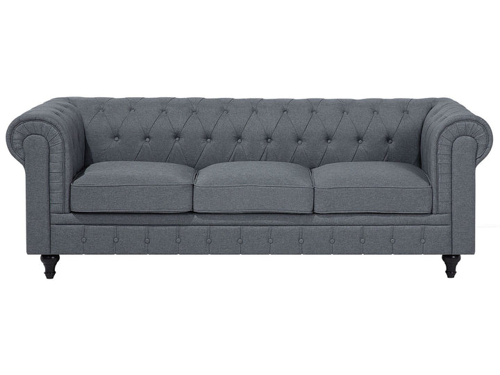 Chesterfield Right Hand Fabric Corner Sofa Grey