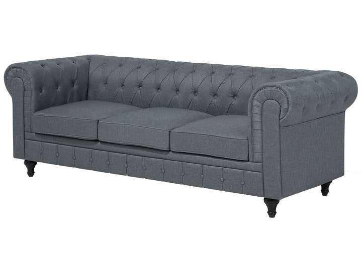 Chesterfield Right Hand Fabric Corner Sofa Grey
