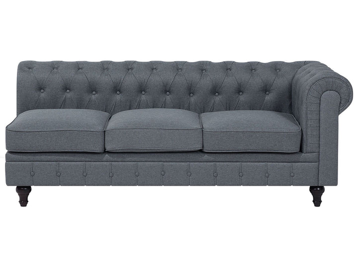 Chesterfield Right Hand Fabric Corner Sofa Grey