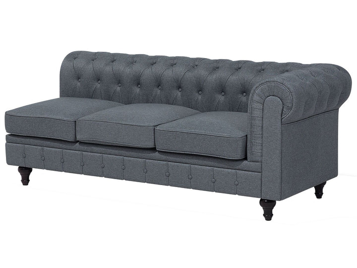 Chesterfield Right Hand Fabric Corner Sofa Grey