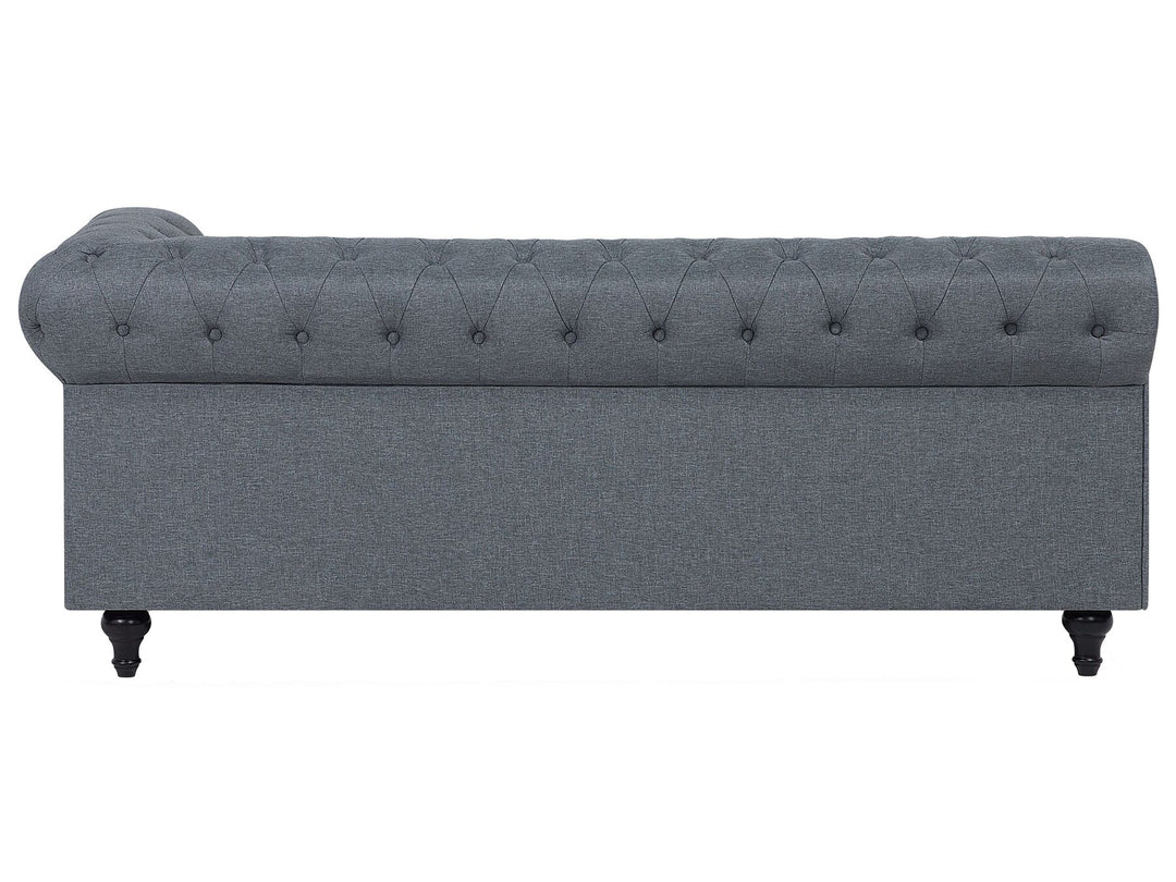 Chesterfield Right Hand Fabric Corner Sofa Grey