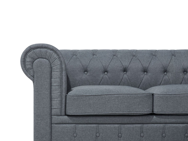Chesterfield Right Hand Fabric Corner Sofa Grey