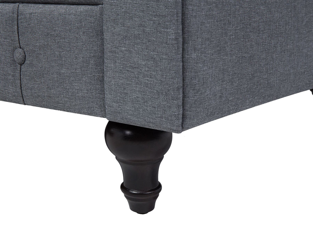 Chesterfield Right Hand Fabric Corner Sofa Grey