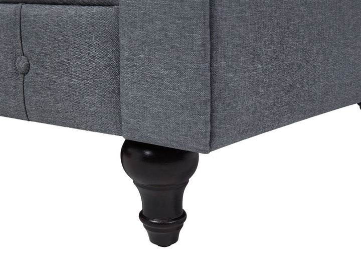 Chesterfield Right Hand Fabric Corner Sofa Grey