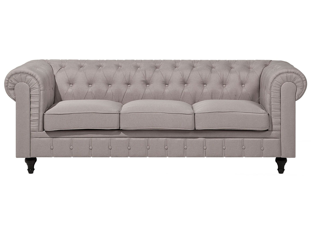 Chesterfield Right Hand Fabric Corner Sofa Beige