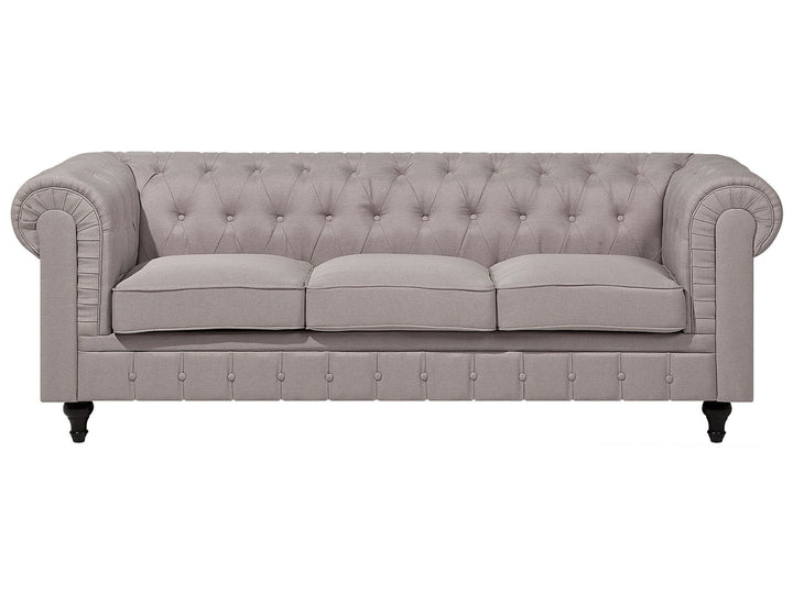 Chesterfield Right Hand Fabric Corner Sofa Beige
