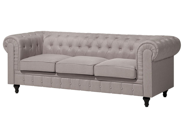Chesterfield Right Hand Fabric Corner Sofa Beige