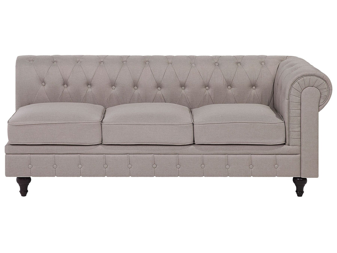 Chesterfield Right Hand Fabric Corner Sofa Beige