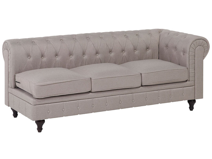 Chesterfield Right Hand Fabric Corner Sofa Beige