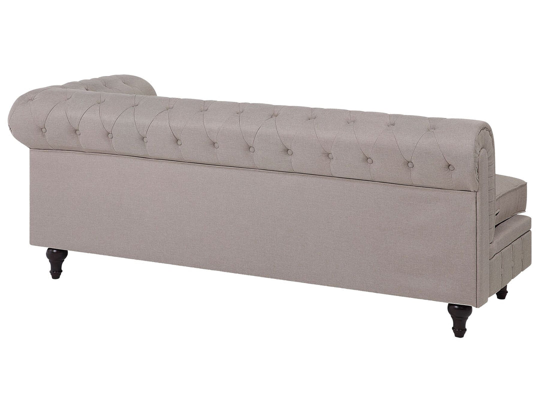 Chesterfield Right Hand Fabric Corner Sofa Beige