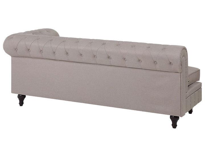 Chesterfield Right Hand Fabric Corner Sofa Beige