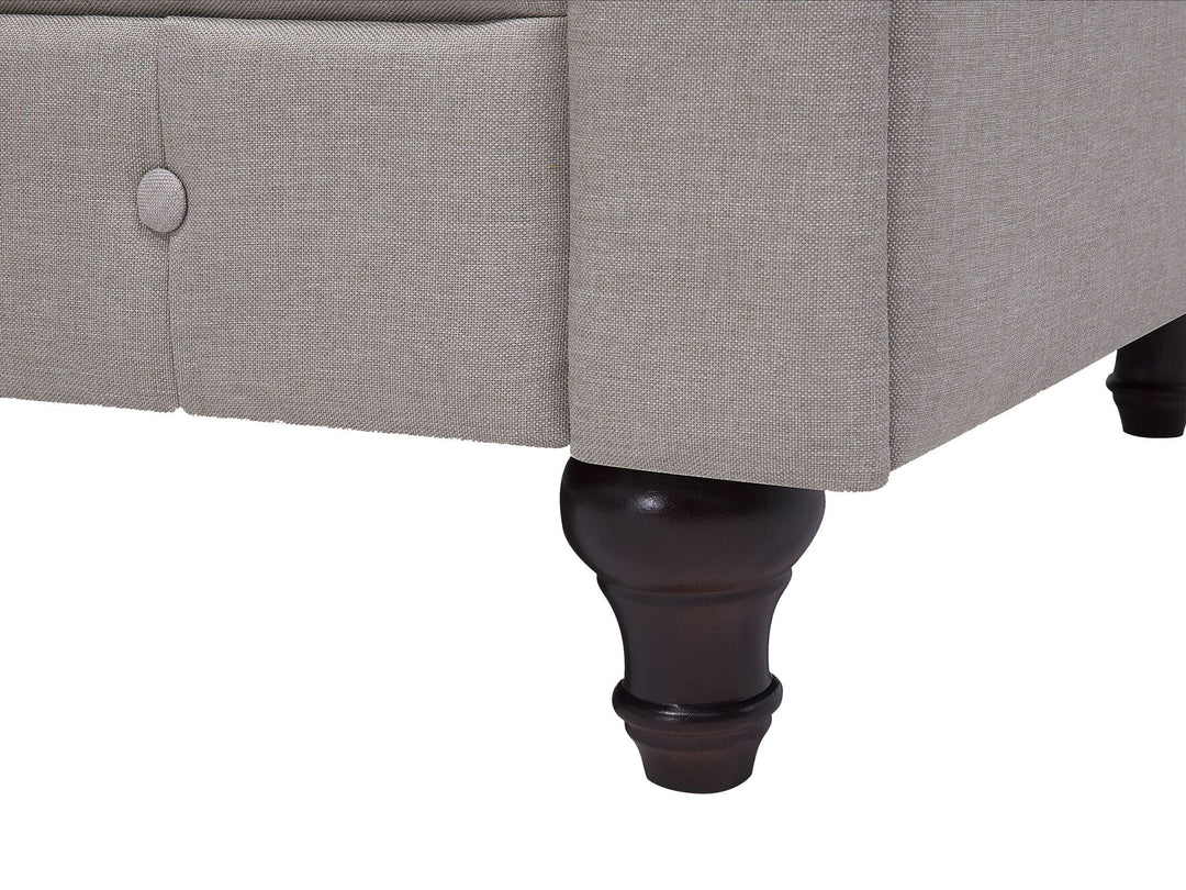 Chesterfield Right Hand Fabric Corner Sofa Beige