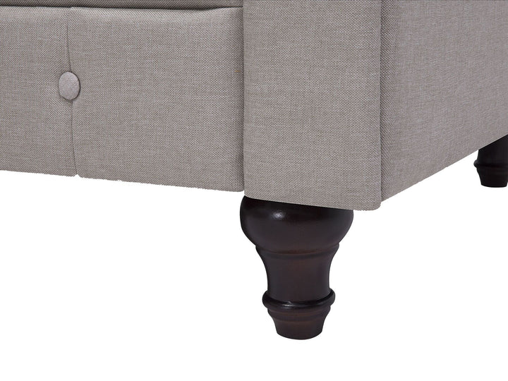 Chesterfield Right Hand Fabric Corner Sofa Beige