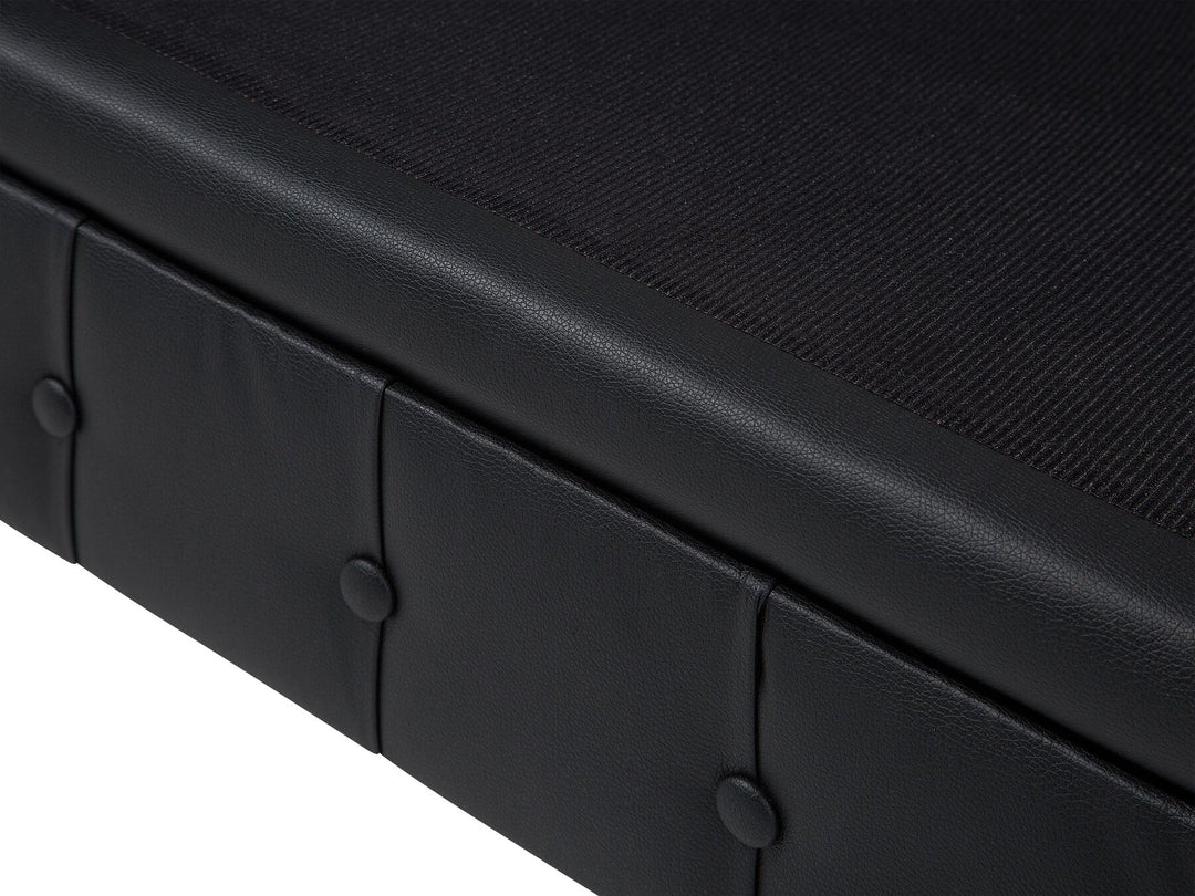 Chesterfield Right Hand Faux Leather Corner Sofa Black