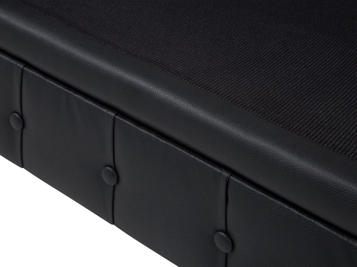 Chesterfield Right Hand Faux Leather Corner Sofa Black