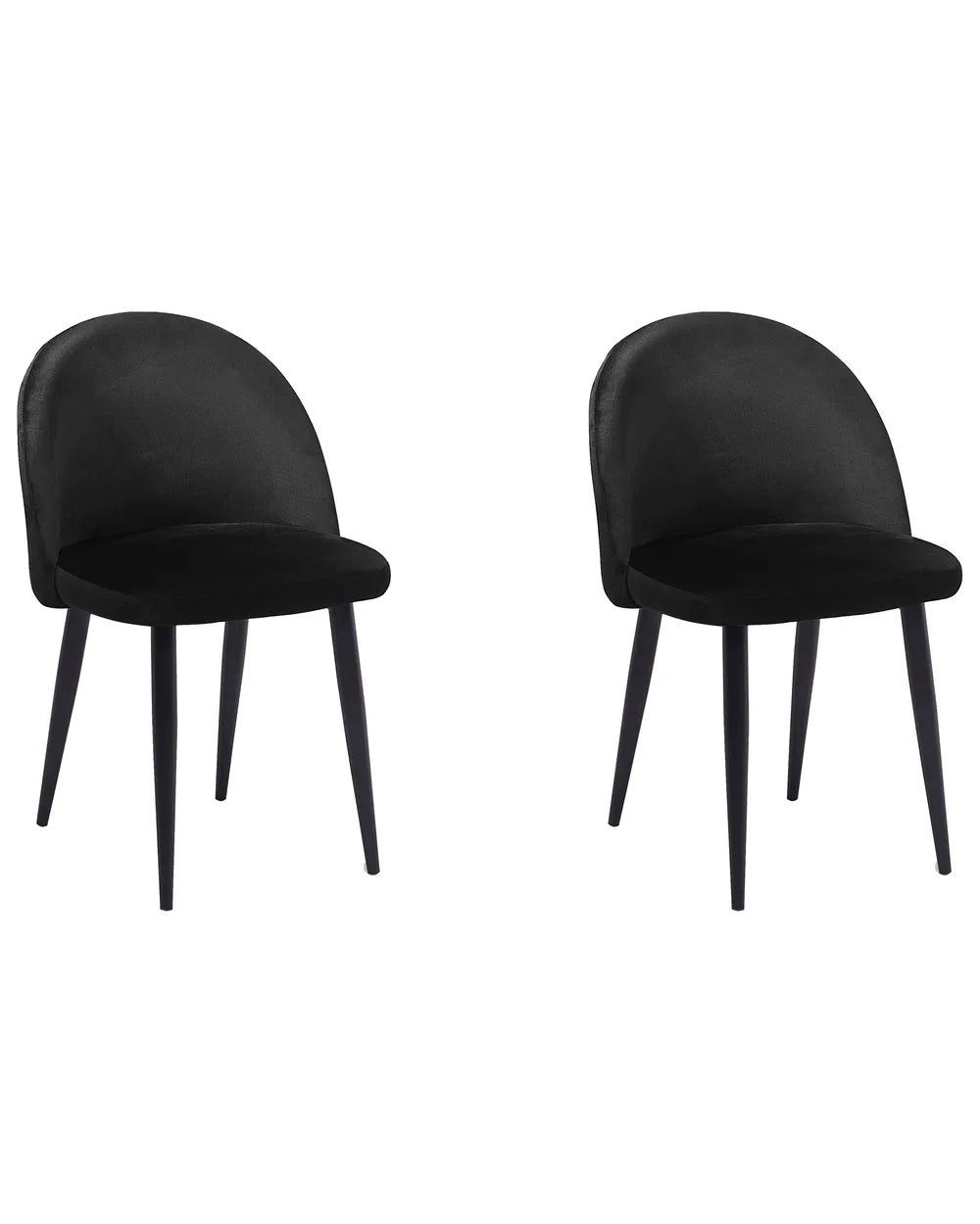 Set of 2 Dining Chairs Velvet Black Laurence