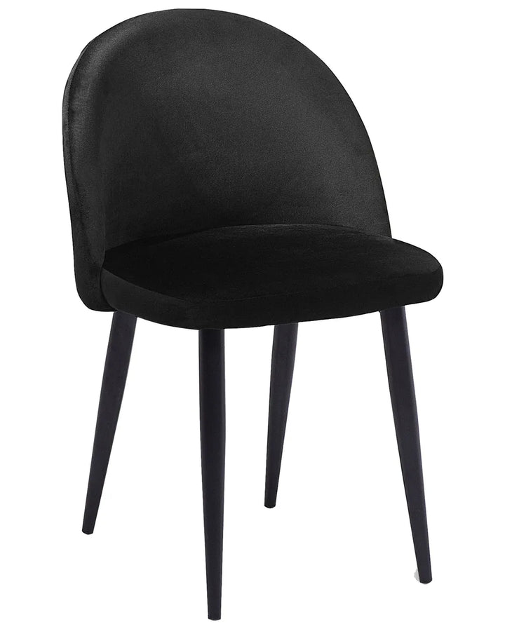 Set of 2 Dining Chairs Velvet Black Laurence