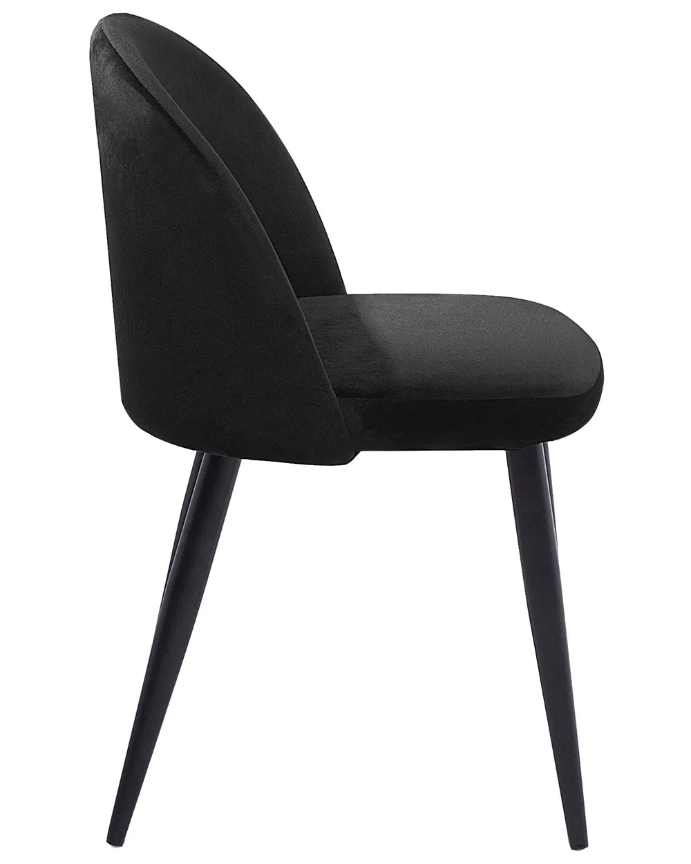 Set of 2 Dining Chairs Velvet Black Laurence