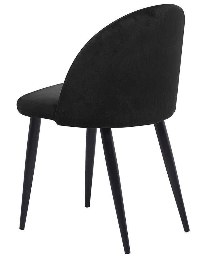 Set of 2 Dining Chairs Velvet Black Laurence