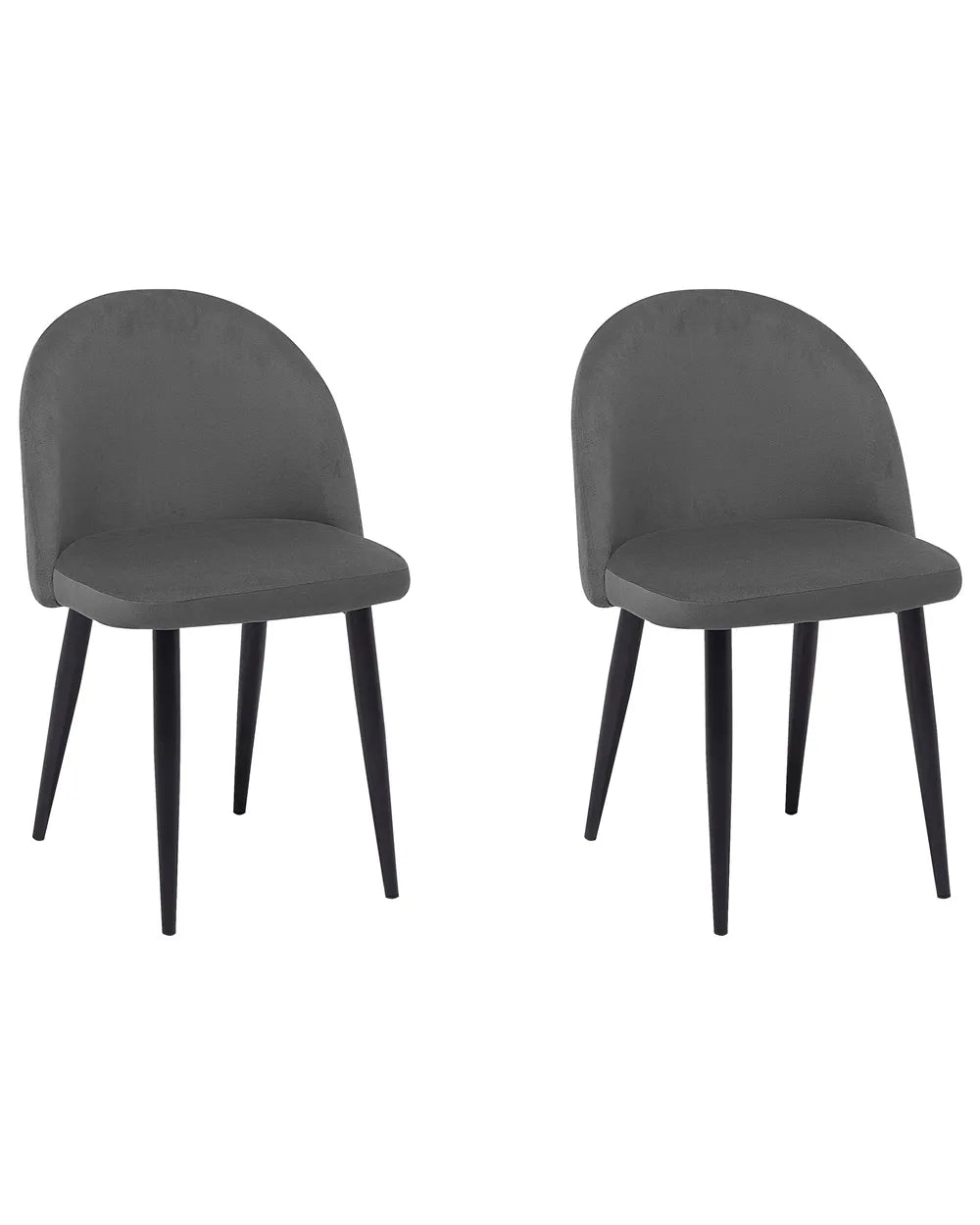 Set of 2 Dining Chairs Velvet Grey Laurence