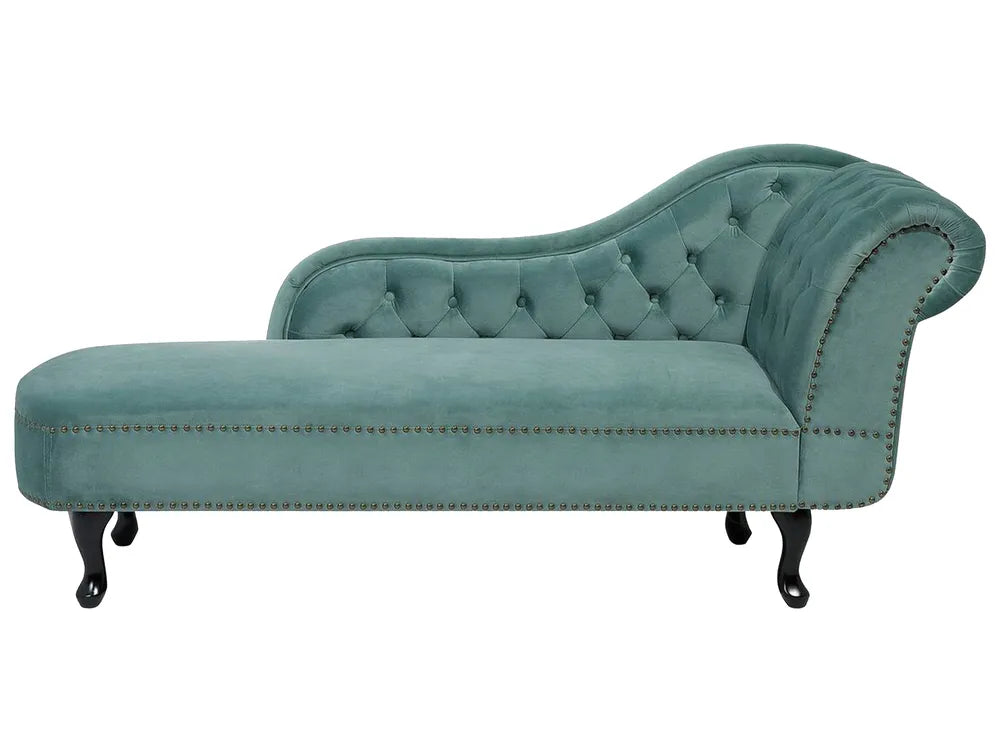 Right-Hand Chaise Lounge Velvet Mint Green Davene