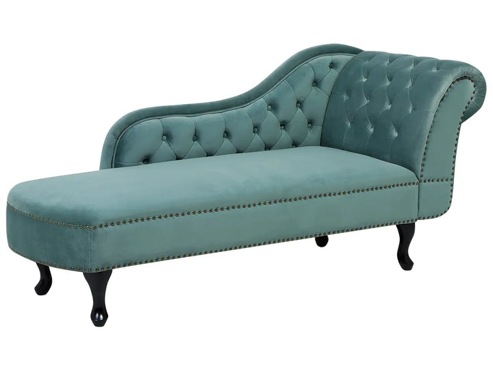 Right-Hand Chaise Lounge Velvet Mint Green Davene