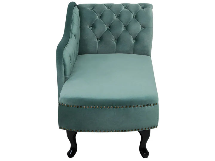 Right-Hand Chaise Lounge Velvet Mint Green Davene