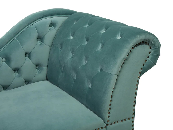 Right-Hand Chaise Lounge Velvet Mint Green Davene