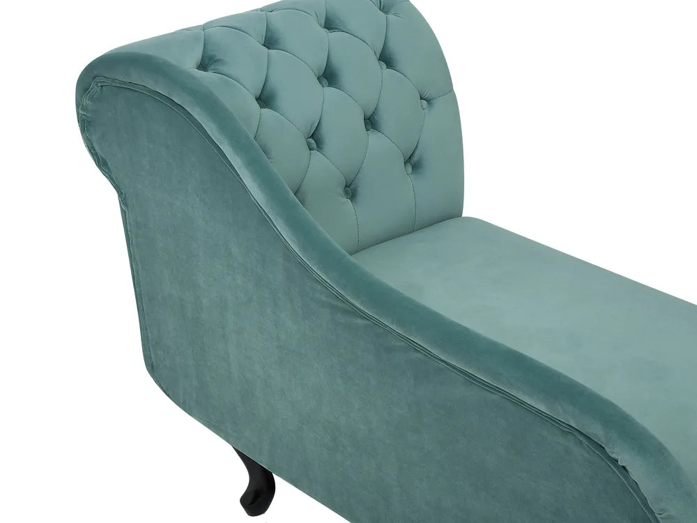 Right-Hand Chaise Lounge Velvet Mint Green Davene