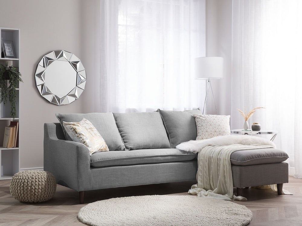Elvenes Left Hand Fabric Corner Sofa Light Grey