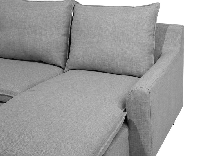 Elvenes Left Hand Fabric Corner Sofa Light Grey