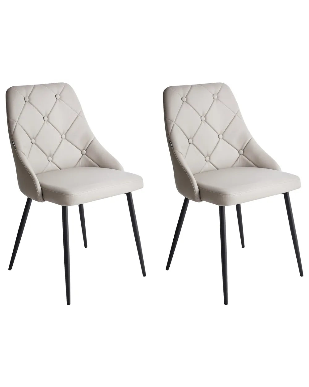 Set of 2 Dining Chairs Berlin Faux Leather Light Grey